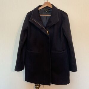 J. Crew 100% Virgin Wool City Stadium Cocoon MidnIght Navy Coat Jacket Size 6